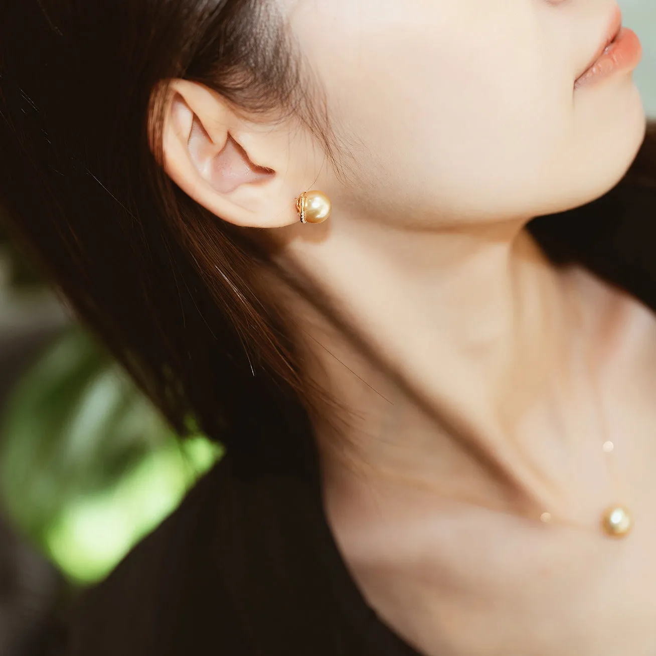 18K Solid Gold South Sea Pearl Earrings KE00032