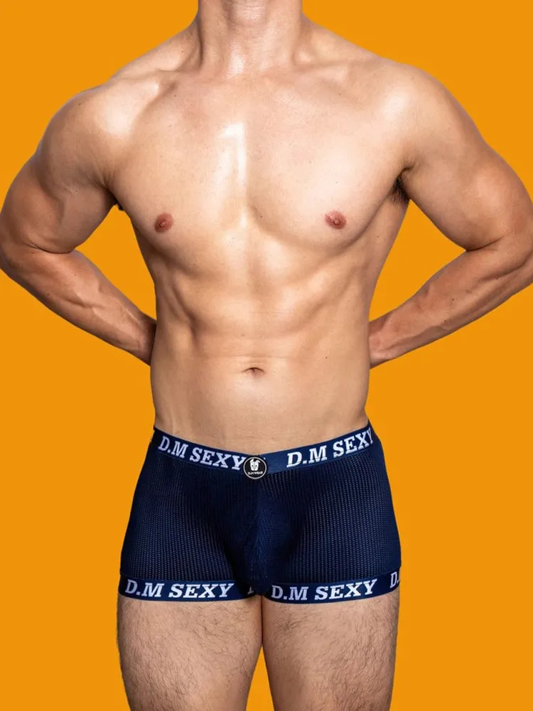 2 Pack Men's Low Waist Mesh Breathable Sports Trunks
