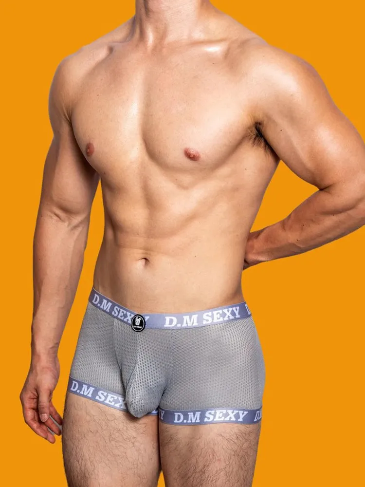 2 Pack Men's Low Waist Mesh Breathable Sports Trunks