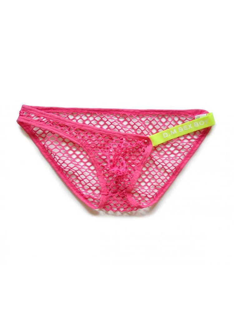 2 Pack Men's Low Waist Sexy Mesh Breathable Sports Transparent Briefs