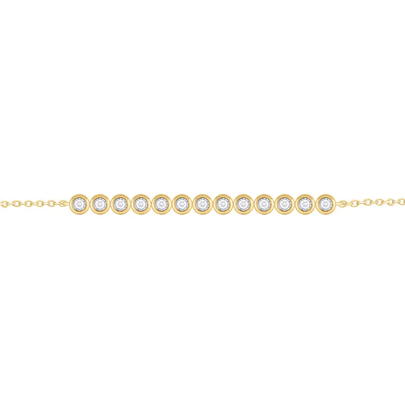 Bezel Diamonds & Chain Bracelet