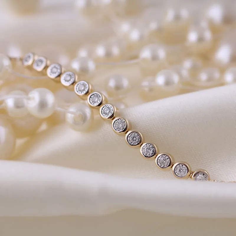 Bezel Diamonds & Chain Bracelet