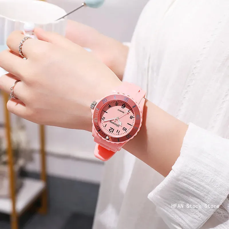 Candy Color Silicone Watches Couple Sports Waterproof Digital Wristwatch Fashion for Women Men
