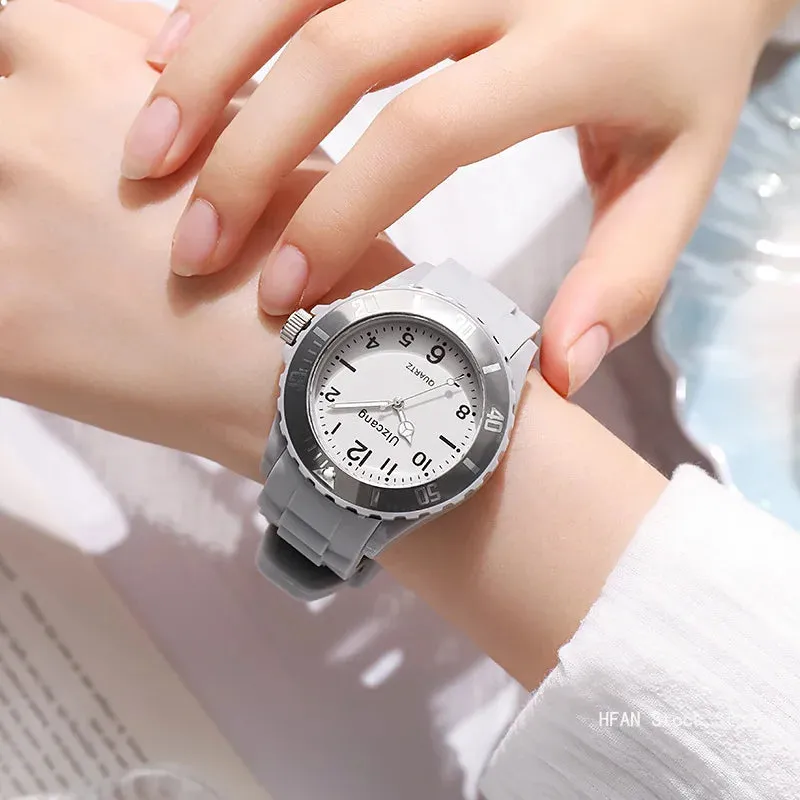 Candy Color Silicone Watches Couple Sports Waterproof Digital Wristwatch Fashion for Women Men