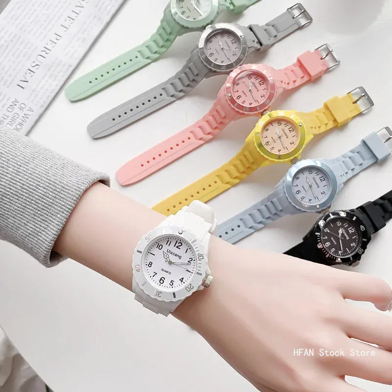 Candy Color Silicone Watches Couple Sports Waterproof Digital Wristwatch Fashion for Women Men