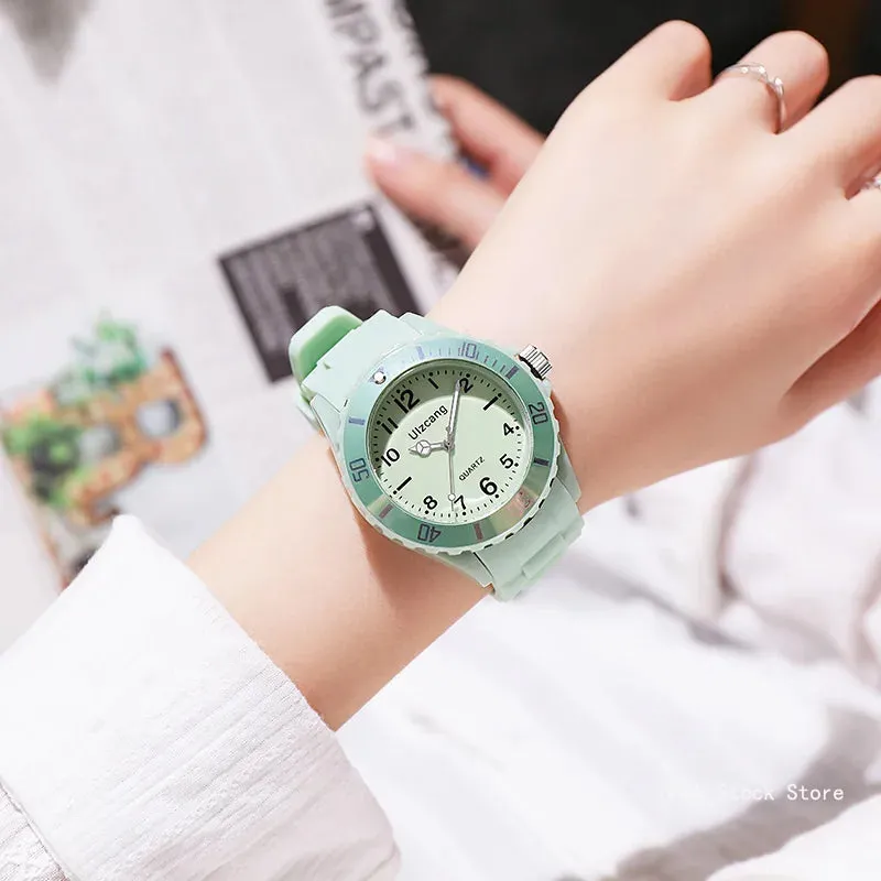 Candy Color Silicone Watches Couple Sports Waterproof Digital Wristwatch Fashion for Women Men