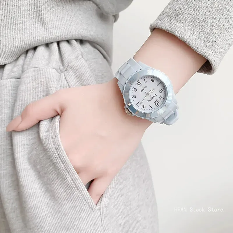 Candy Color Silicone Watches Couple Sports Waterproof Digital Wristwatch Fashion for Women Men