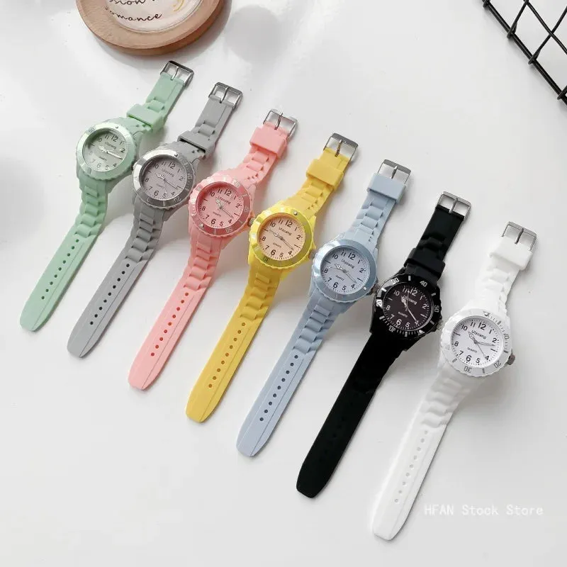 Candy Color Silicone Watches Couple Sports Waterproof Digital Wristwatch Fashion for Women Men