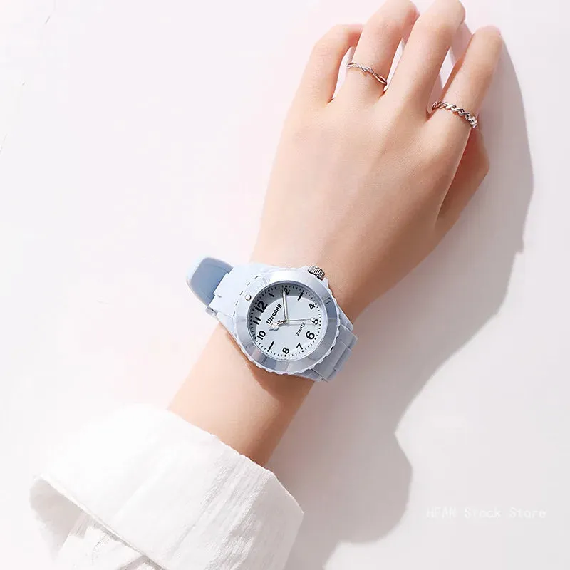 Candy Color Silicone Watches Couple Sports Waterproof Digital Wristwatch Fashion for Women Men