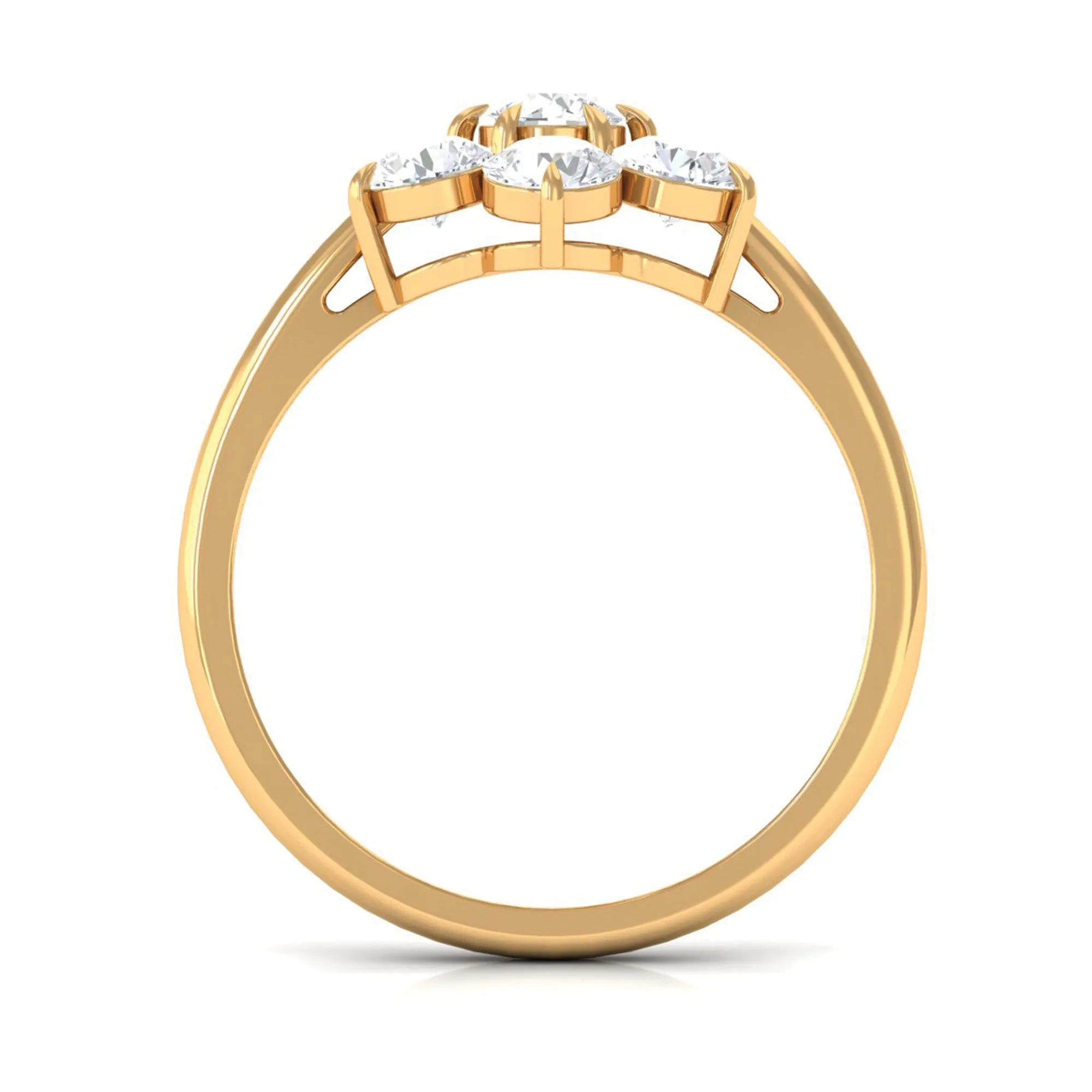 Certified Moissanite Cluster Flower Engagement Ring