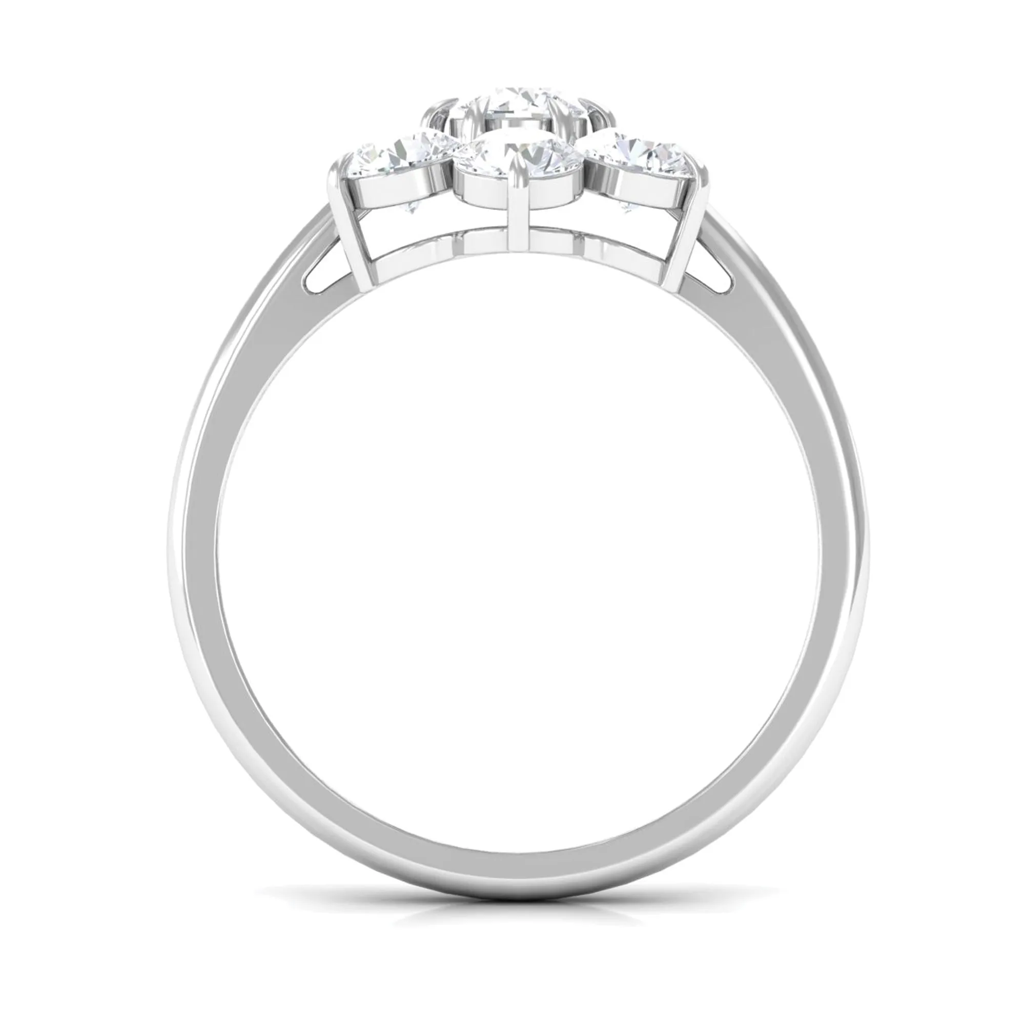 Certified Moissanite Cluster Flower Engagement Ring