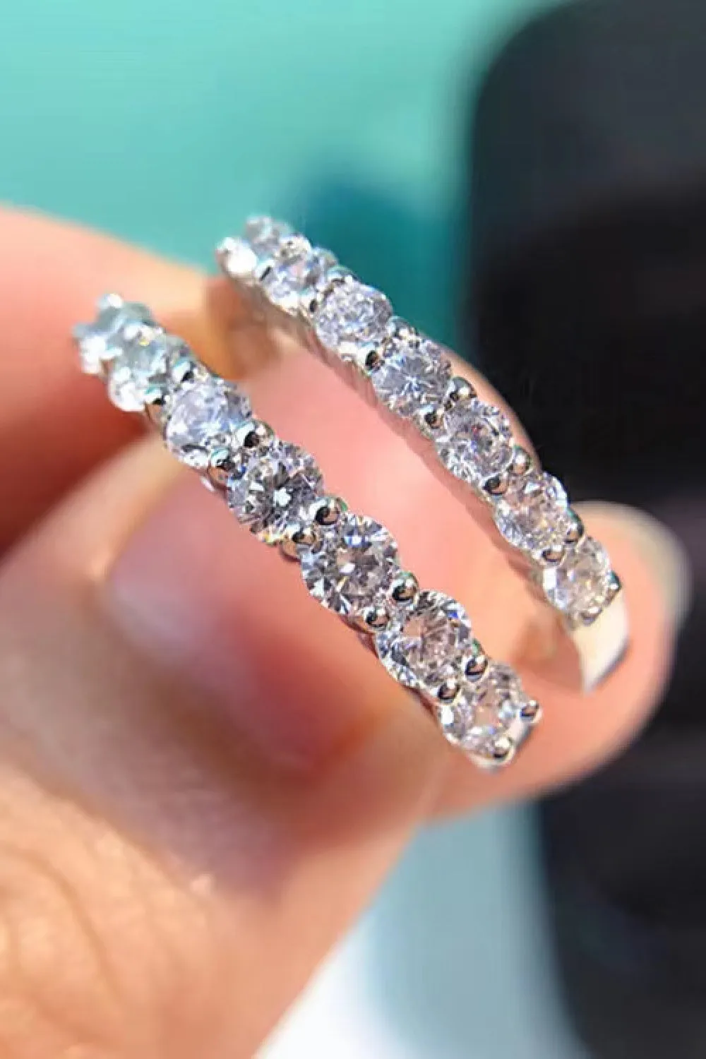 Charming Moissanite 925 Sterling Silver Band Ring