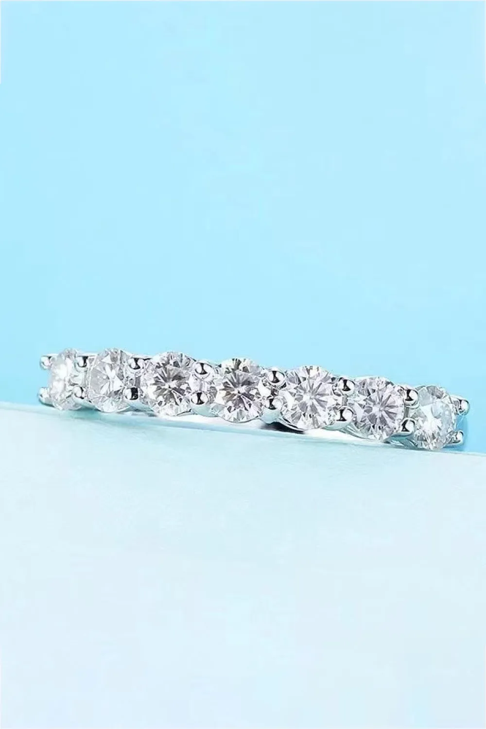 Charming Moissanite 925 Sterling Silver Band Ring