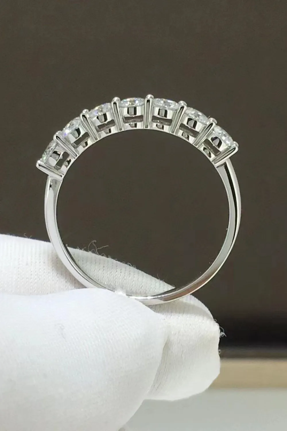 Charming Moissanite 925 Sterling Silver Band Ring