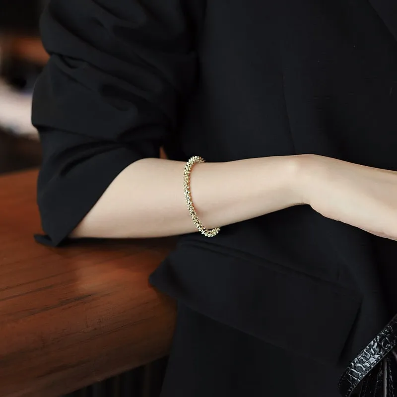 Classic Simple Copper Alloy Gold Color Jewelry Bracelets