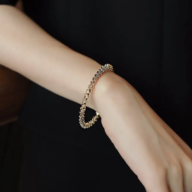 Classic Simple Copper Alloy Gold Color Jewelry Bracelets