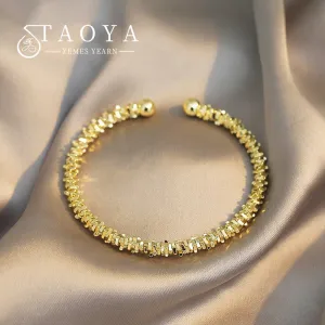 Classic Simple Copper Alloy Gold Color Jewelry Bracelets