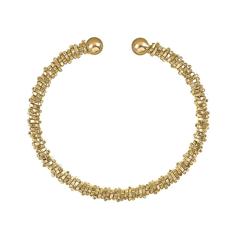 Classic Simple Copper Alloy Gold Color Jewelry Bracelets