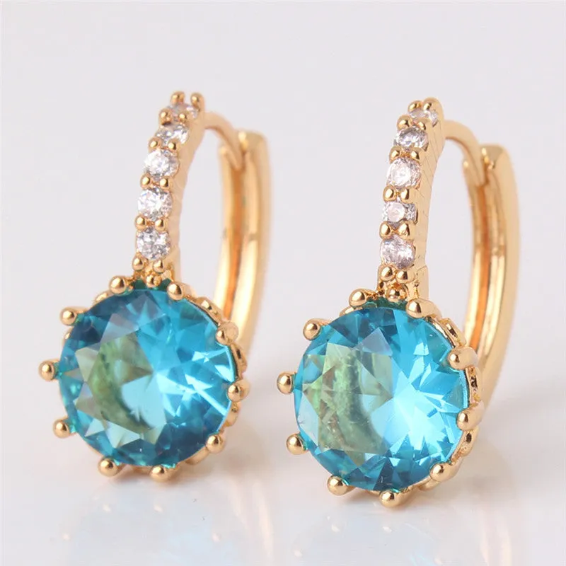 Earring Women Gold Plated Hoop Earrings Zirconia Attractive Jewelry for Women Brinco