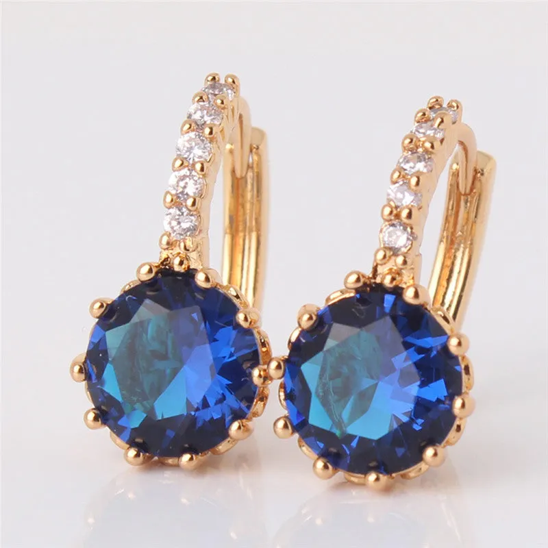Earring Women Gold Plated Hoop Earrings Zirconia Attractive Jewelry for Women Brinco