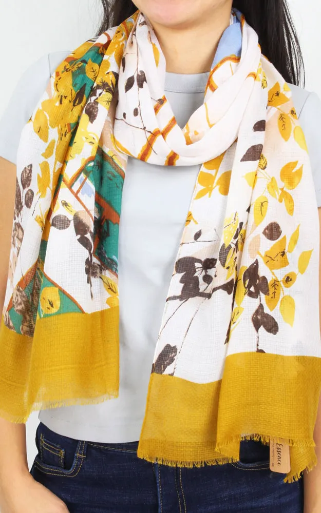 EAS9895 Floral Print Oblong Scarf