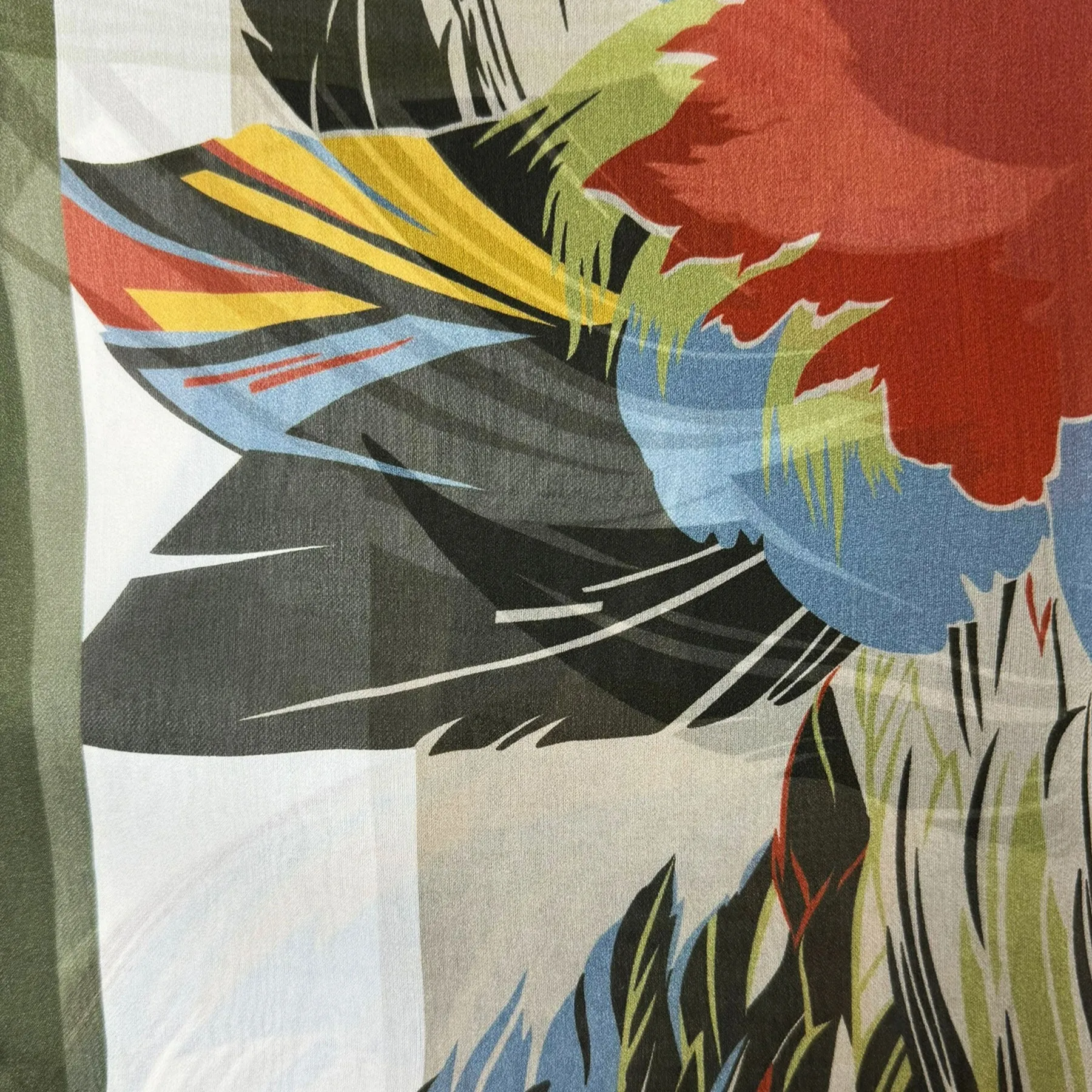 Elie Saab Scarf Forest Green Floral - Chiffon Silk Shawl
