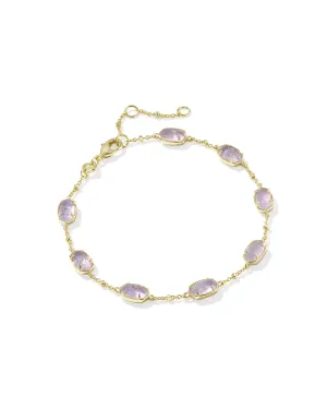 Emilie Link Bracelet Gold Purple Amethyst