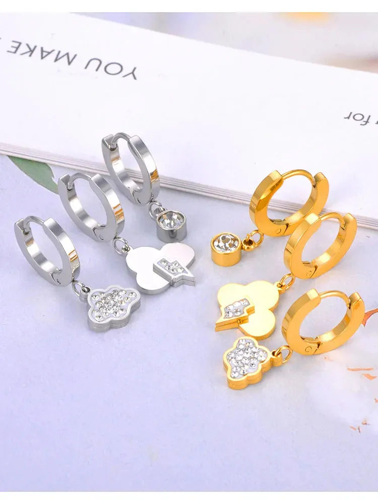 Fashion Rhinestone Lightning & Clouds Charm Earrings For Women