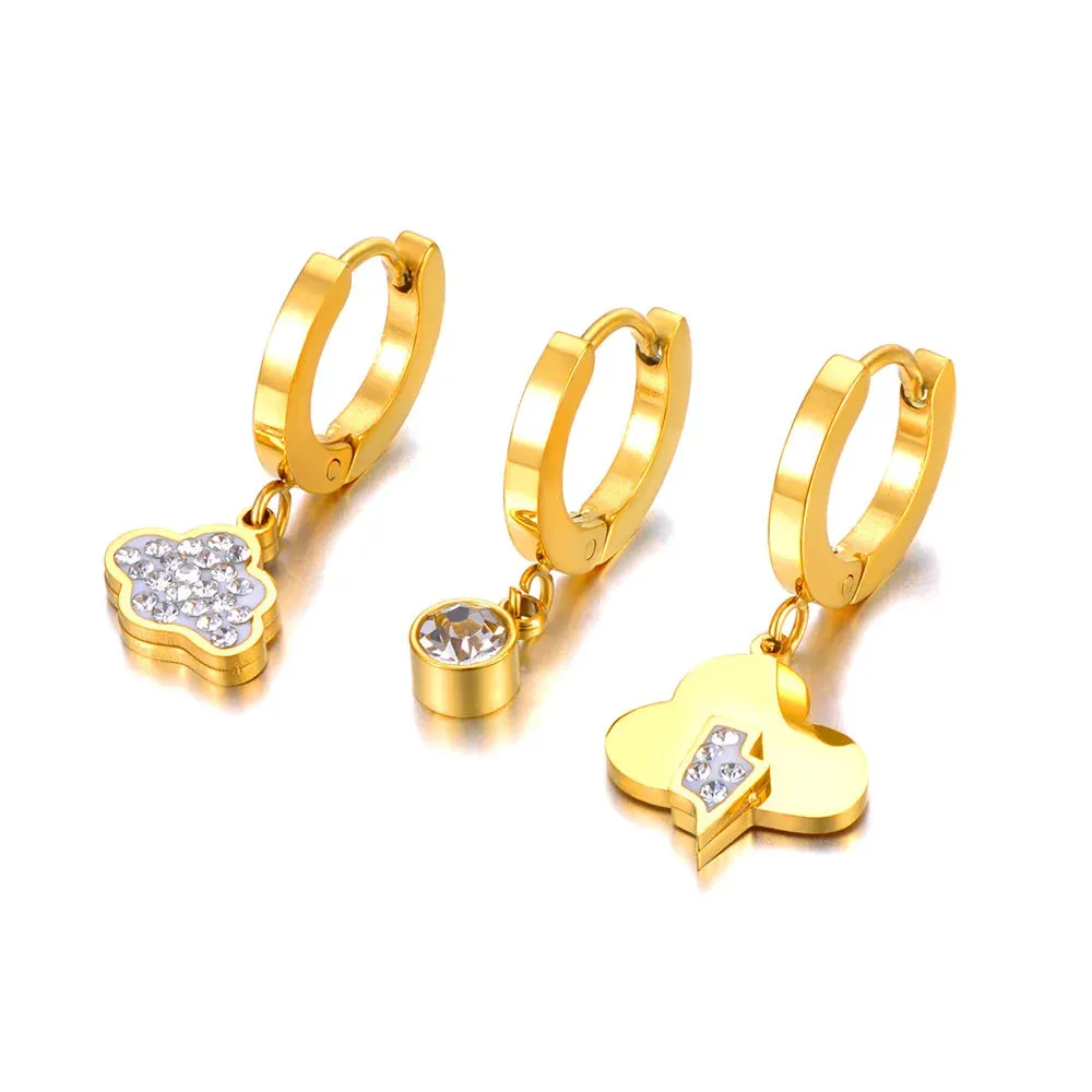 Fashion Rhinestone Lightning & Clouds Charm Earrings For Women