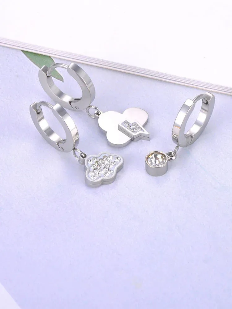 Fashion Rhinestone Lightning & Clouds Charm Earrings For Women