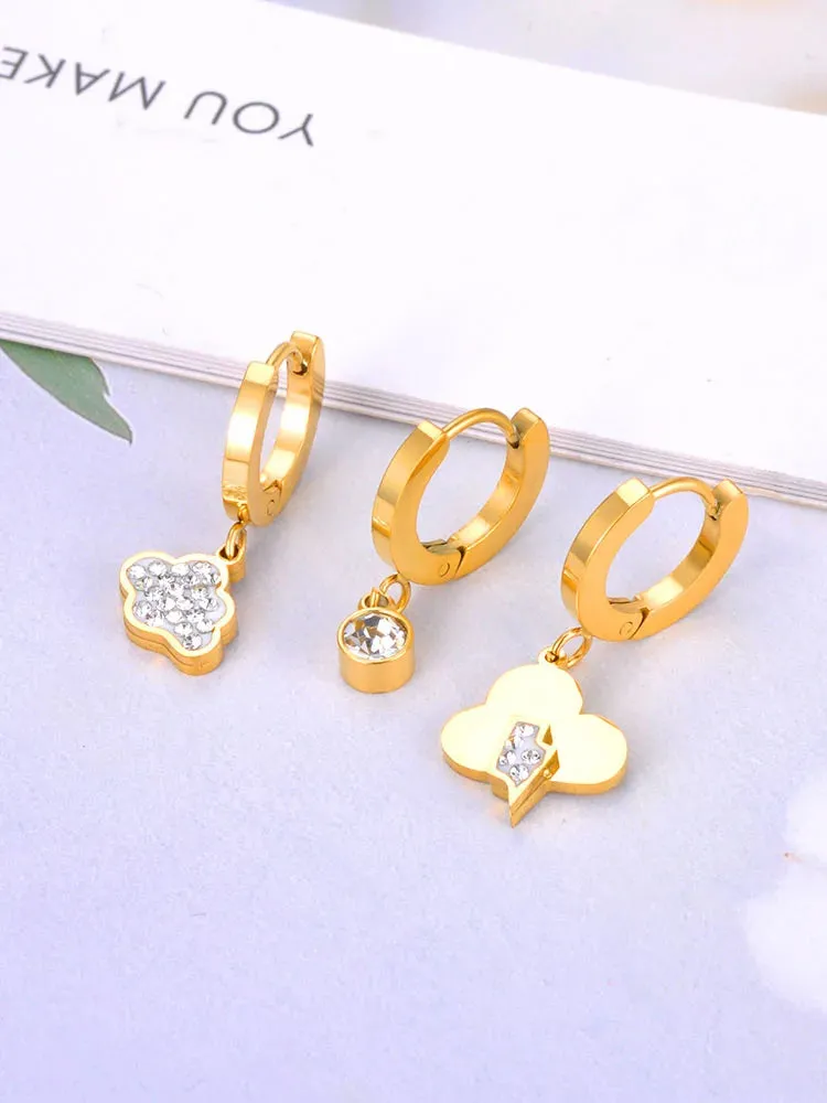 Fashion Rhinestone Lightning & Clouds Charm Earrings For Women