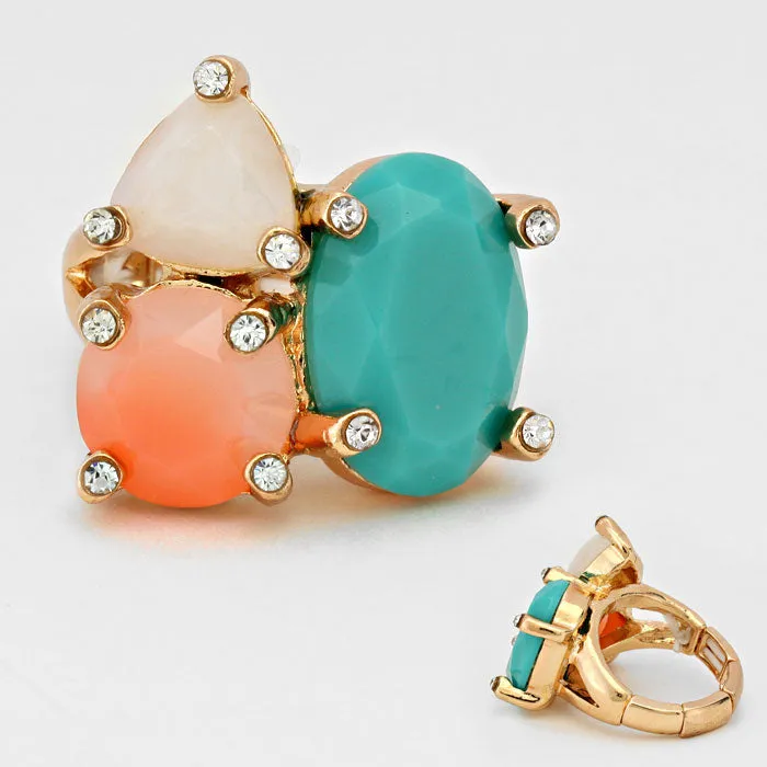 iLLASPARKZ Gemstone Ornate Stretch Ring