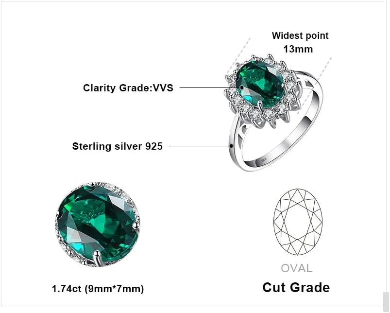 JewelryPalace Princess Diana Kate Middleton Class Gemstone Birthstone Sapphire Halo Engagement Rings for Women, Anniversary 14K White Yellow Rose Gold Plated 925 Sterling Silver Promise Rings for Her