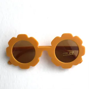 Kids sunglasses sunflower shape - matt pastel finish: Mustard