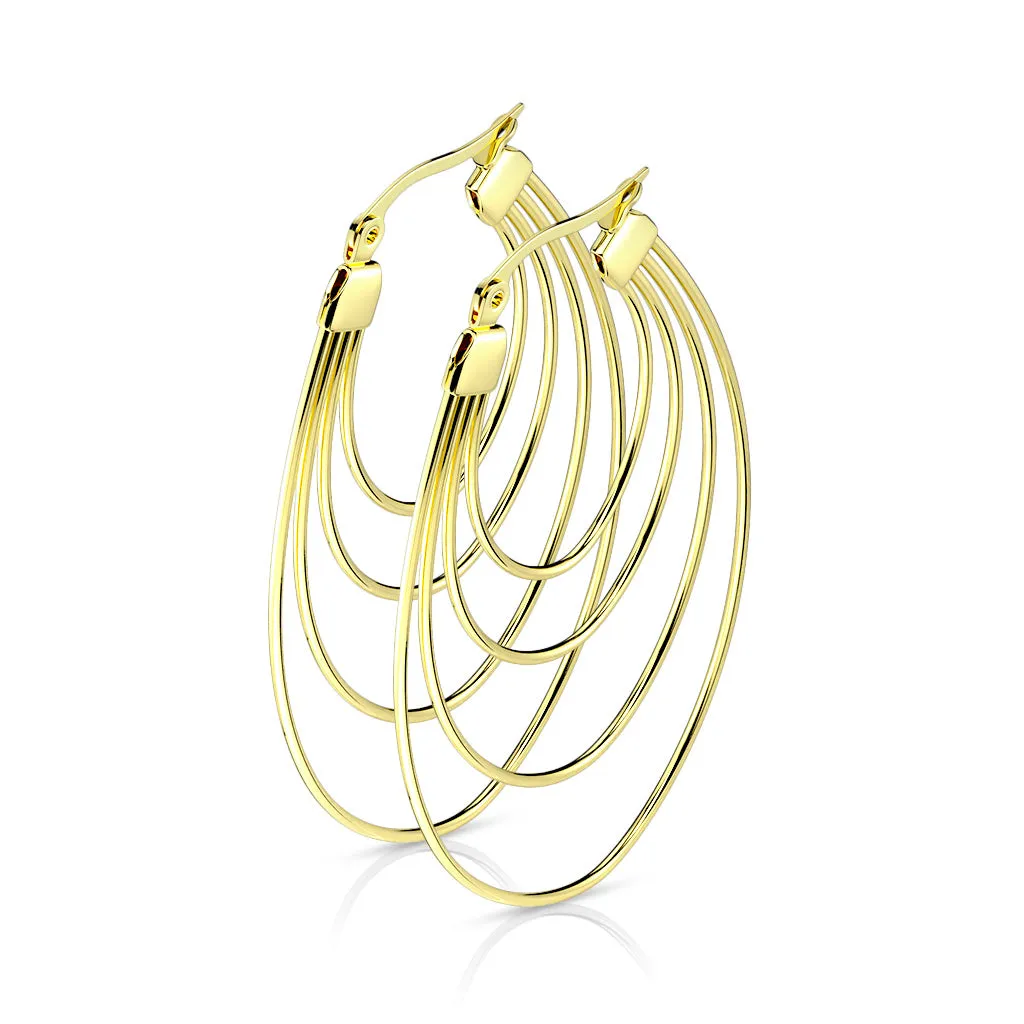 Layered Oval Hoop Earrings