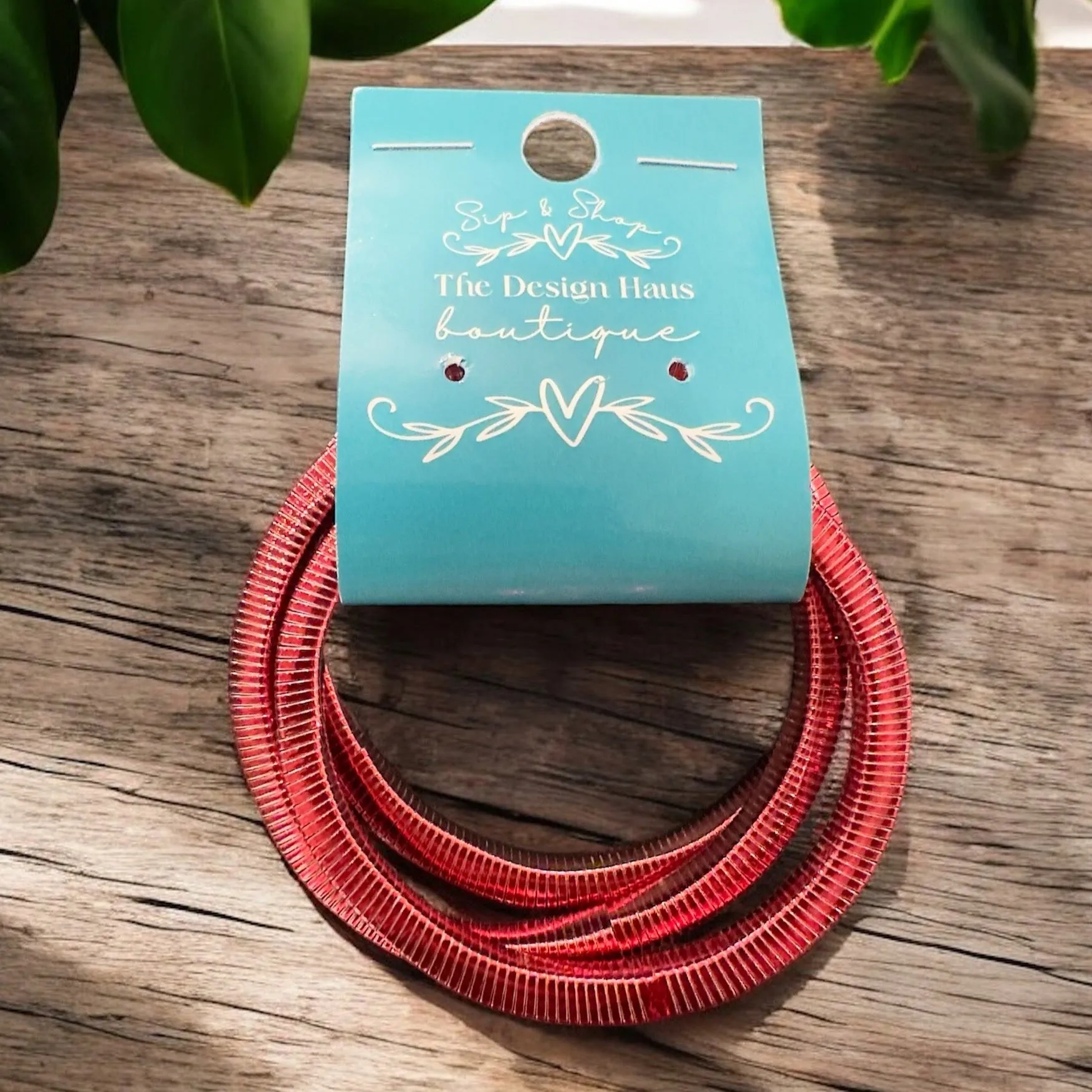 Maroon Stretch Bracelet 3 Stack