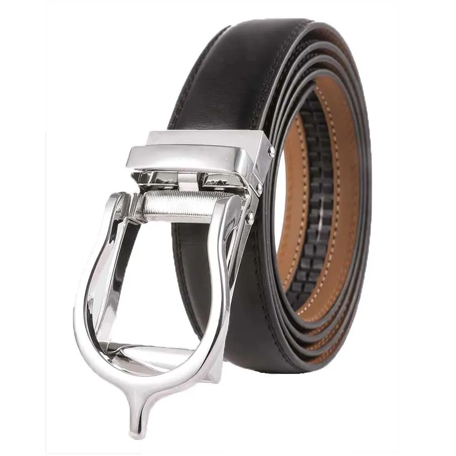 Mens Marino 56" Black Leather Track Belt #150