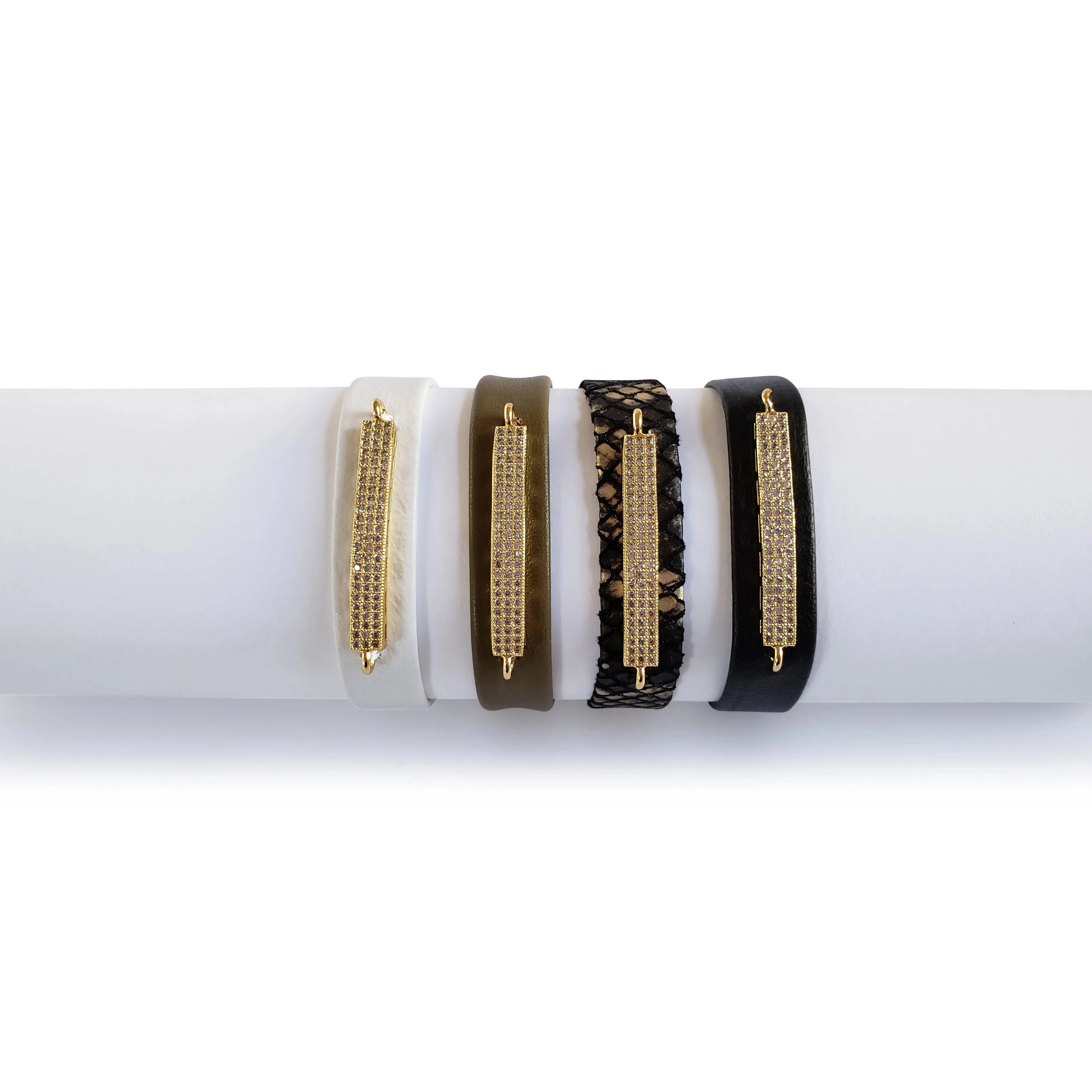 Micro Pave Leather Bracelet