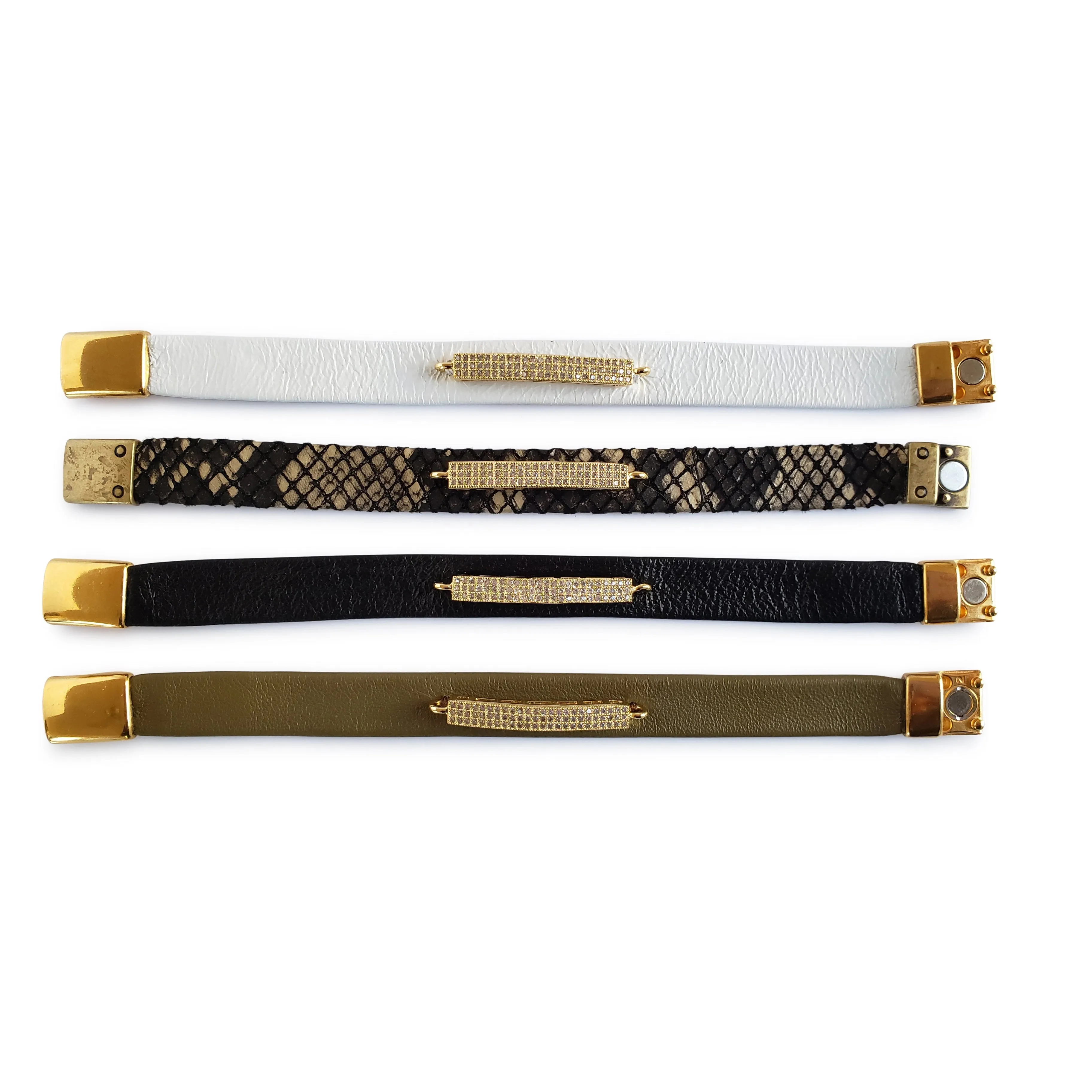 Micro Pave Leather Bracelet