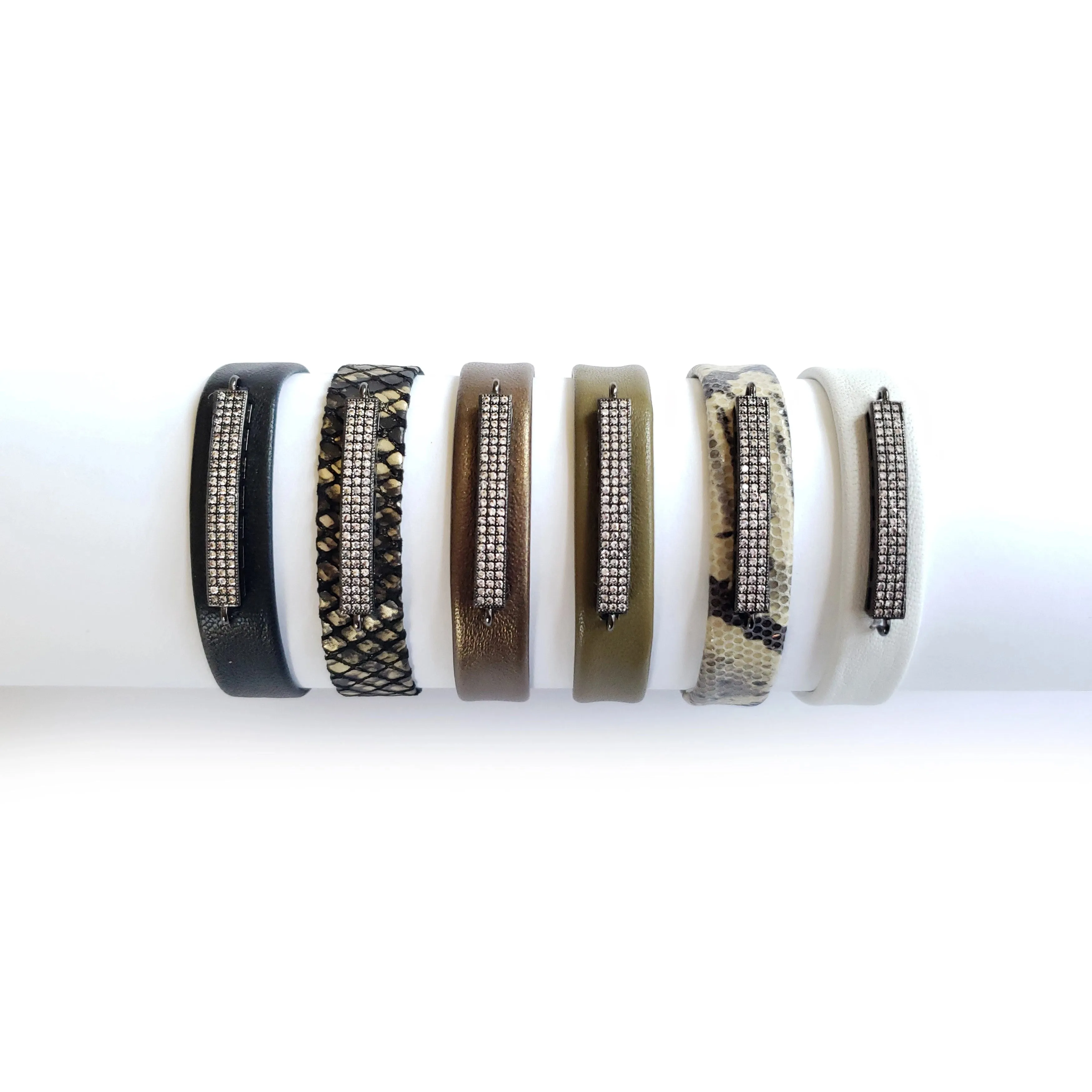Micro Pave Leather Bracelet