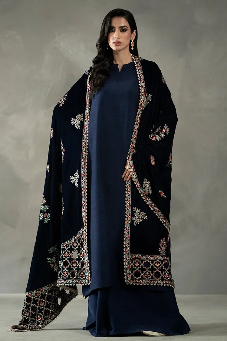 Navy Blue Velvet Shawl