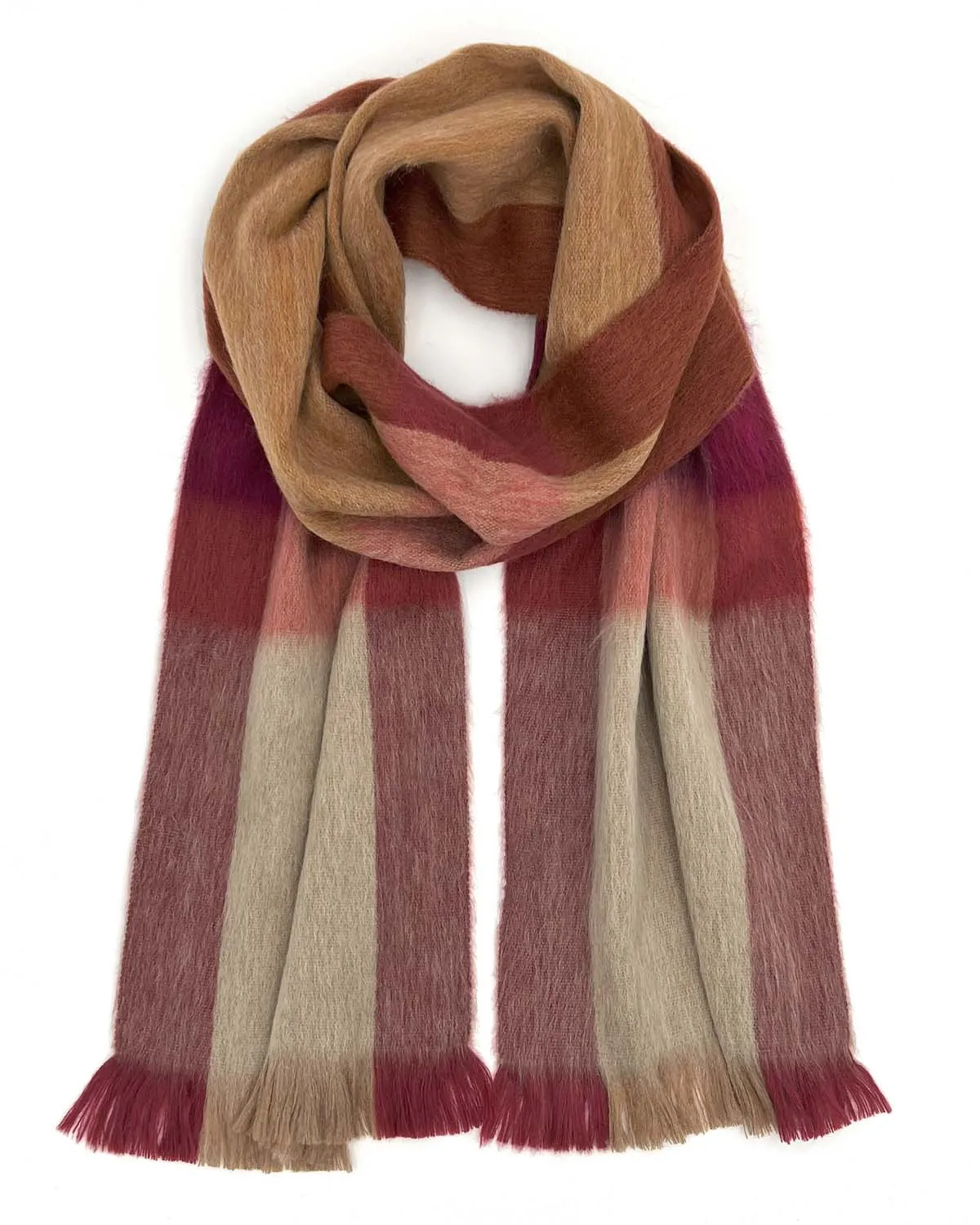 NEW! Alpaca Plaid Scarf - Sea Coral