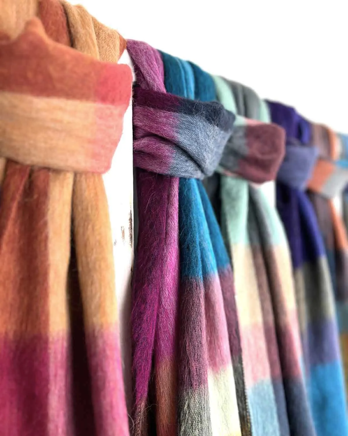 NEW! Alpaca Plaid Scarf - Sea Coral