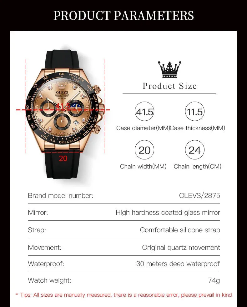 OLEVS 2875 Chronograph Homage Watches