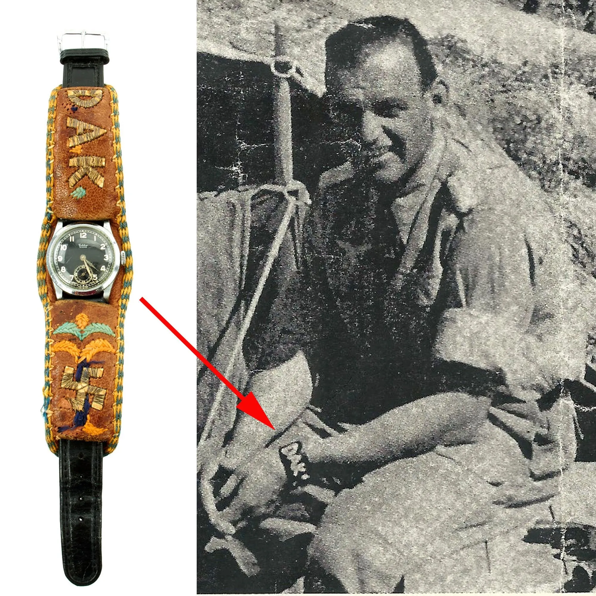 Original German WWII Afrika Korps DAK Swiss Wrist Watch by Valdor - Fully Functional