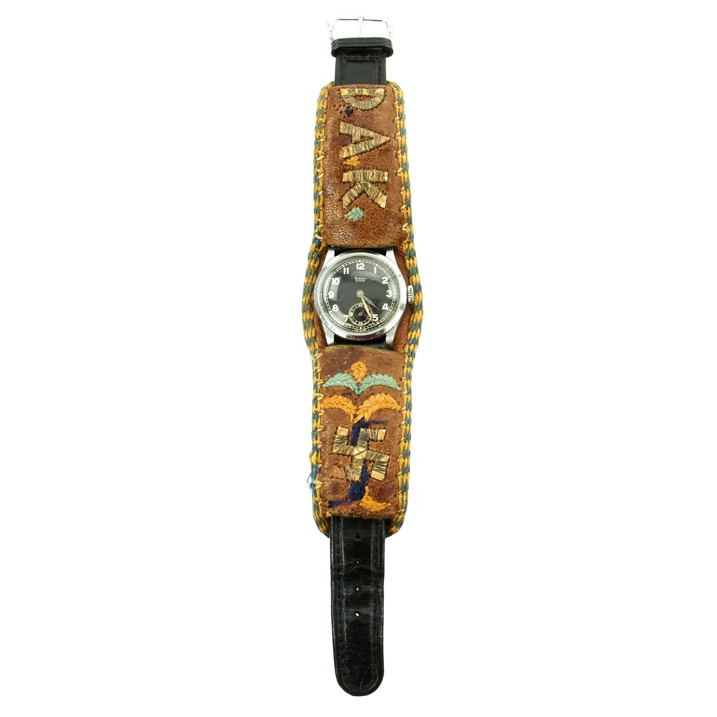 Original German WWII Afrika Korps DAK Swiss Wrist Watch by Valdor - Fully Functional