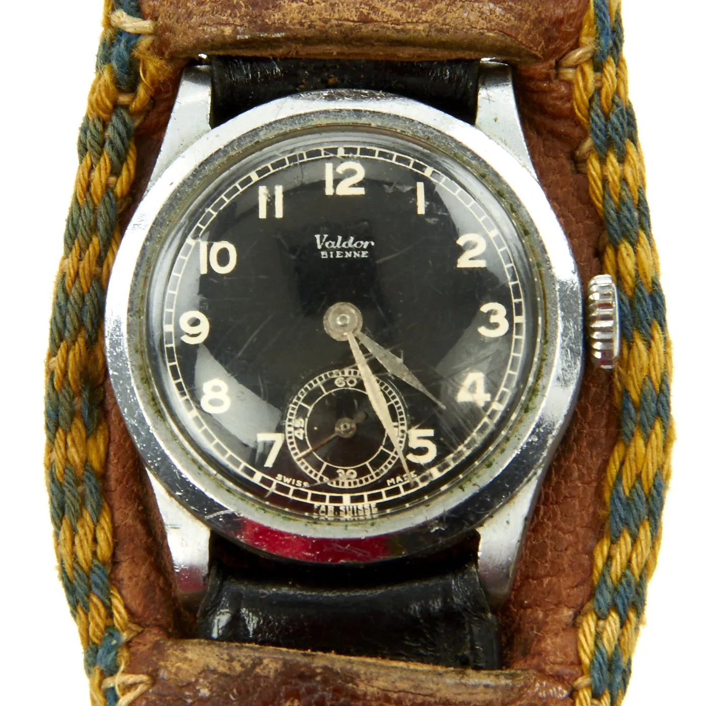 Original German WWII Afrika Korps DAK Swiss Wrist Watch by Valdor - Fully Functional