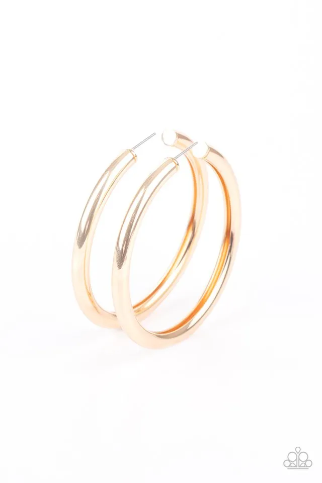 Paparazzi Earring ~ Curve Ball - Gold