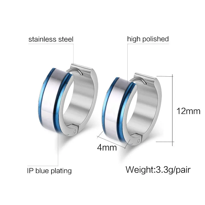 Stainless Steel Hoop Earrings for Women Men