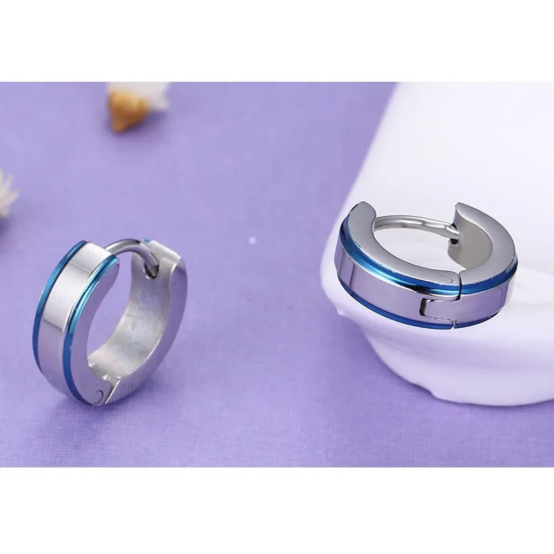 Stainless Steel Hoop Earrings for Women Men